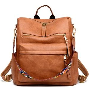 Faux Leather Backpack Purse